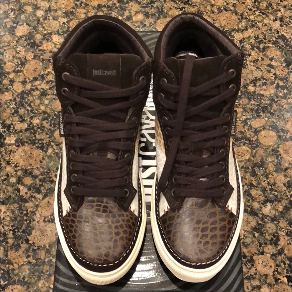 Just Cavalli snake skin mid tops